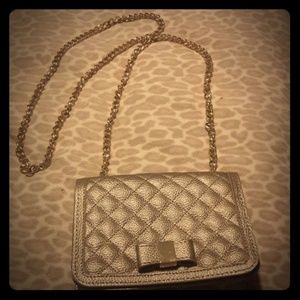 Gold purse with gold chain